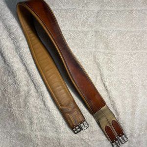 Leather English Girth Strap in Brown and Tan
